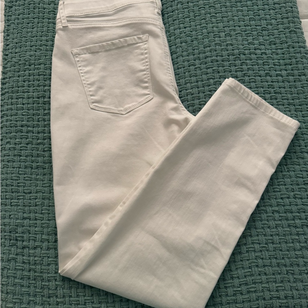 WHBM Ladies White Jeans Girlfriend Straight Leg White House Black Market NWOT - Picture 1 of 5